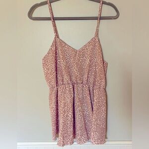 SHEIN CURVE Animal Print Empire Waist Spaghetti Strap Top Plus 1XL